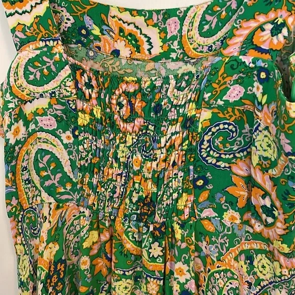 MSK Green Paisley Maxi Dress Large - Picture 4 of 6